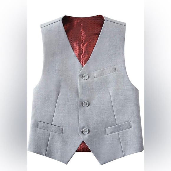 NWT Boys Yuan Lu 3- piece Formal Suit Set Light Gray - Picture 1 of 5